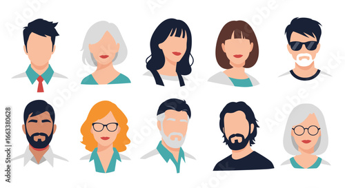 A diverse collection of anonymous human avatars representing people from various backgrounds and ages