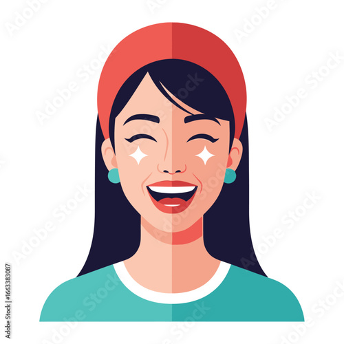 Joyful Radiance: A Vibrant Portrait of pure Happiness, where the radiant glow from eyes and genuine smile encapsulate the very essence of happiness, radiating positivity