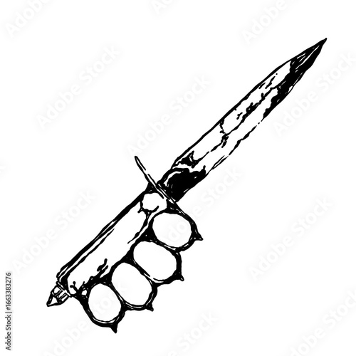 Brass knuckle with knives 