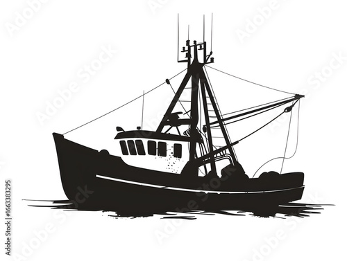 shrimp boat silhouette