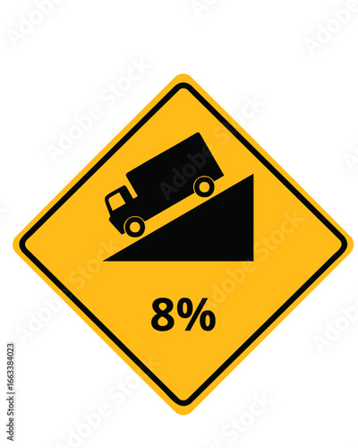 steep down 8%