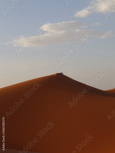 Golden Sand Dunes of the Sahara Desert in Merzouga, Morocco