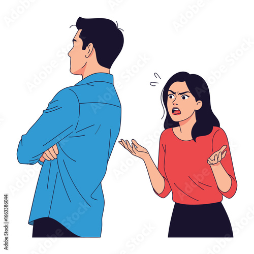 Conflict and Confrontation: A dynamic illustration depicting a tense interpersonal interaction, capturing the essence of discord and disagreement.