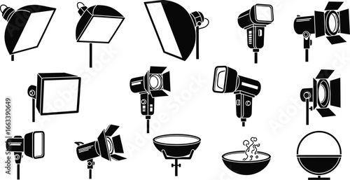 Professional Studio Lighting Equipment Collection for Photography and Film Projects