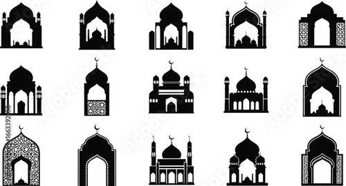 Stunning Islamic architecture silhouettes for Ramadan and Eid celebrations