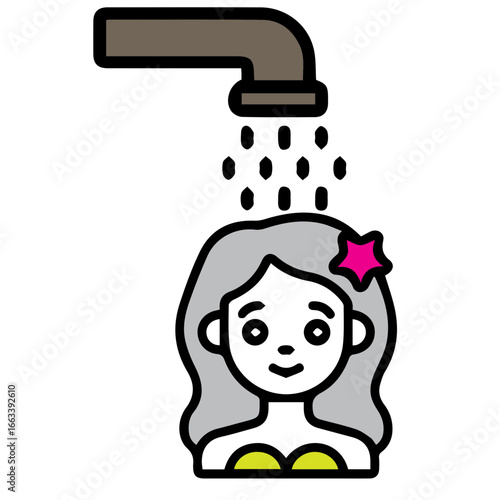 taking a bath color icon