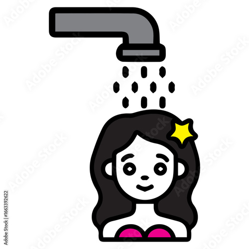 taking a bath black icon