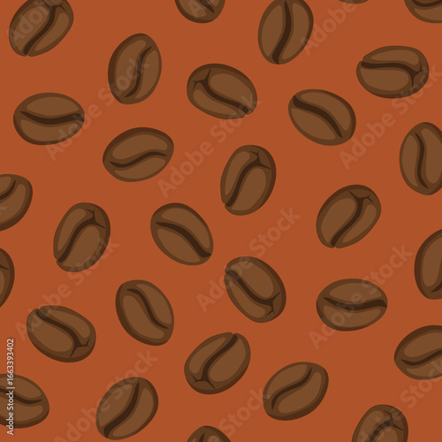 Seamless doodle coffee beans pattern. coffee beans background. Perfect for Cafe Identity Design