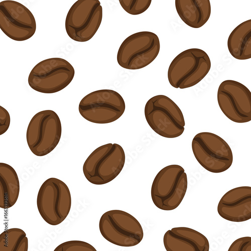 Seamless Coffee Beans Pattern Vector for Packaging and Cafe Design. Coffee Bean Seamless Background