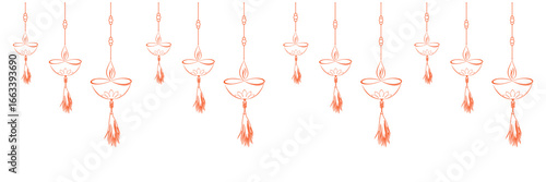 Diwali hanging candle lamp illustration for Diwali day decoration vector