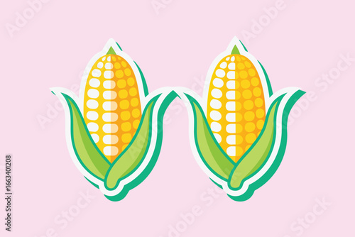 Fresh corn on the cob illustration perfect for food blogs, menu designs, and healthy eating