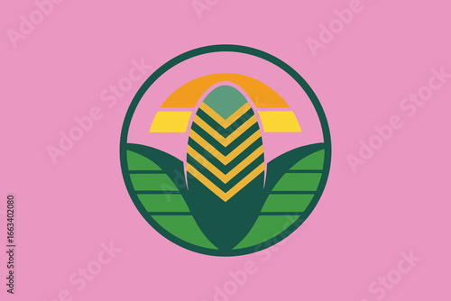 Vibrant abstract corn motif with modern design and bright background, perfect for agricultural branding