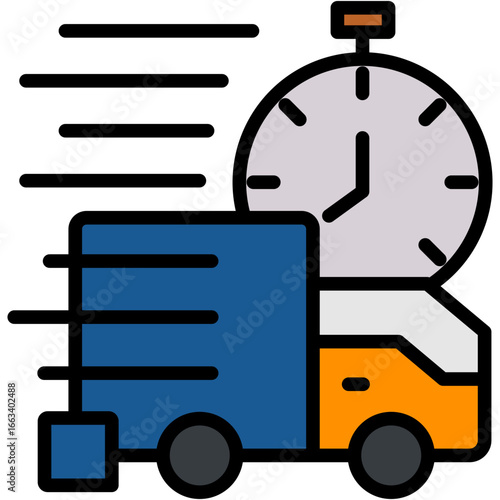 Express Courier lineal color icon