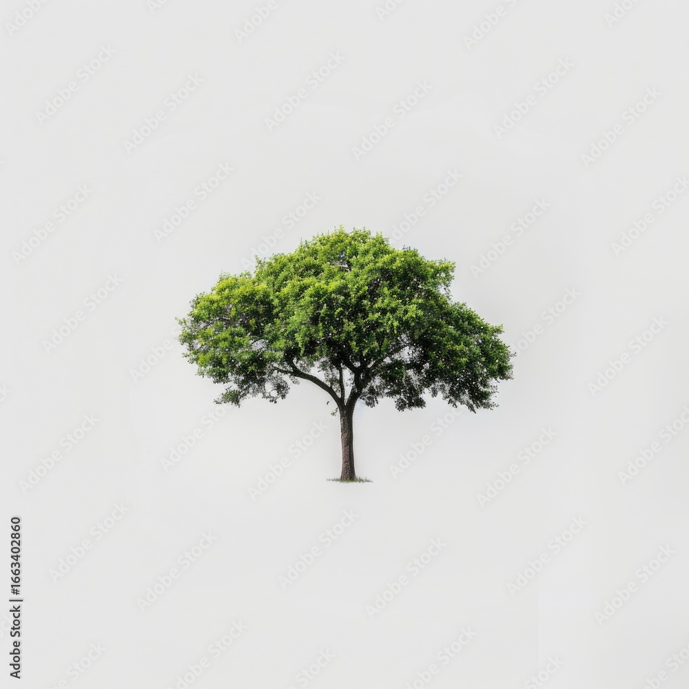 Obraz premium Isolated green tree on plain white background