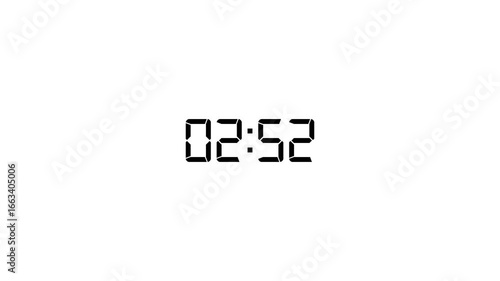 Countdown timer animation of 3 minutes on transparent background with alpha channels, 3 minutes countdown timer animation, countdown video.