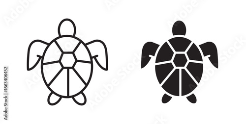 Sea turtle icon .Vector illustration with stroke and fill on a white background.