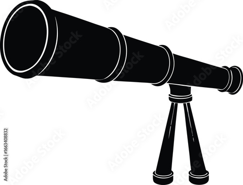 spyglass telescope silhouette vector
