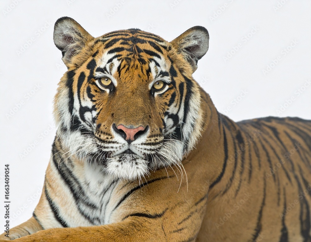 Obraz premium Wild tiger isolated with white background