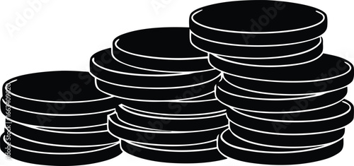 stack of coins silhouette vector illustration