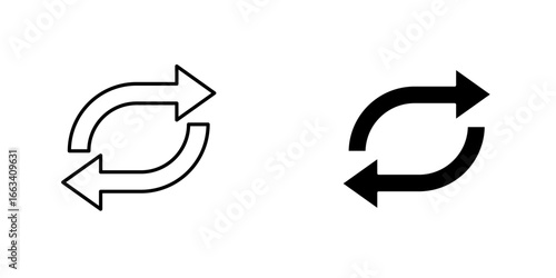 Exchange icon, Outlined vector illustration
