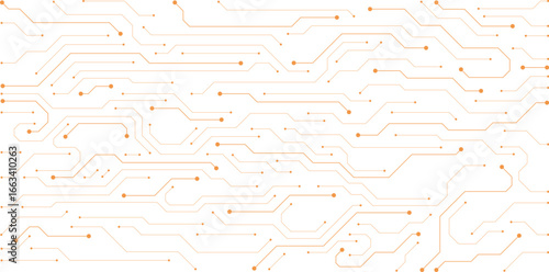 Abstract golden electronic circuit board texture for high technology concept. Digital motherboard design isolated on white background
