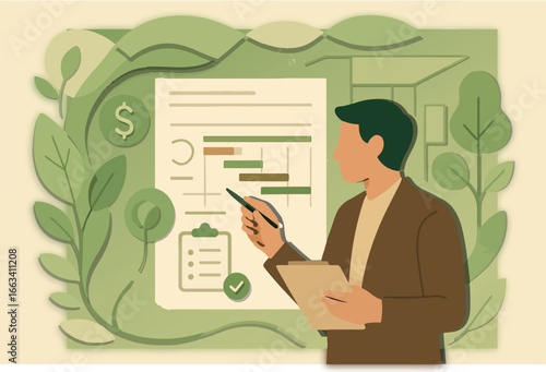 Project manager planning an interior fit-out project.