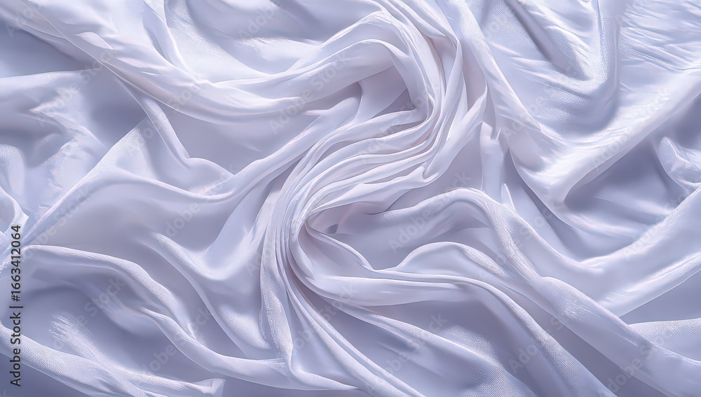 Fototapeta premium White Fabric Texture Background With Soft Folds