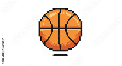 Pixelated Basketball An Isometric Illustration for Sports, Gaming, and Digital Design Projects