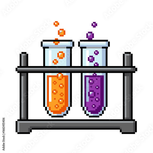 Pixel Art Science Experiment Bubbling Beaker Icon