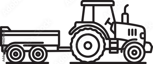 Tractor Line Art Icon