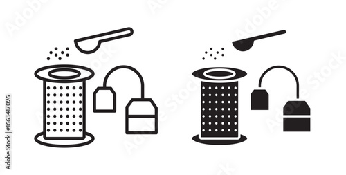 Tea infuser icon . Vector illustration with stroke and fill on a white background.