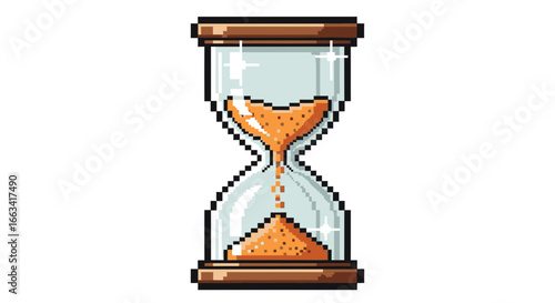 Pixel Art Hourglass Time Management Icon