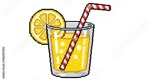Pixel Art Lemonade Refreshing Summer Drink Icon