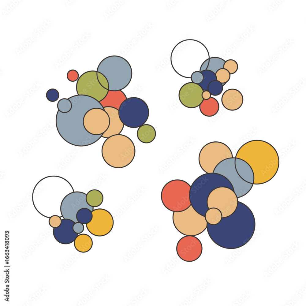 Fototapeta premium Abstract Colorful Circle Pattern Design Modern Geometric Art