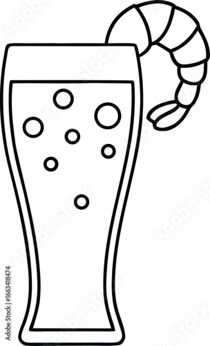 Beer glass and prawn icon