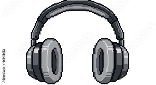 Pixel Art Headphones Retro Music Accessory for Gamers and Music Lovers