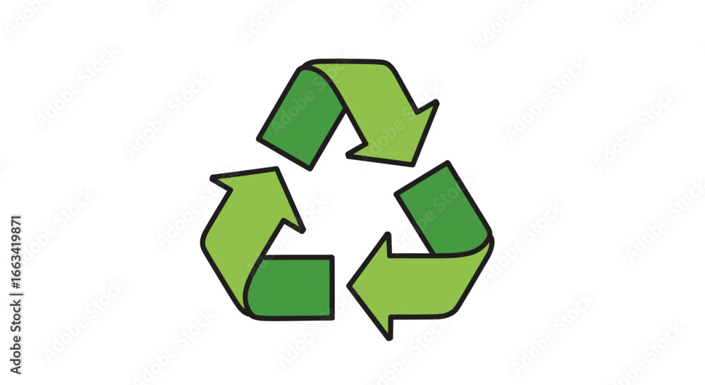 Obraz premium Symbol of environmental sustainability the recycling triangle icon