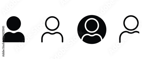 WebIllustration of user icons representing different profile settings and access levels, , suitable for web design, application interfaces, and social media platforms