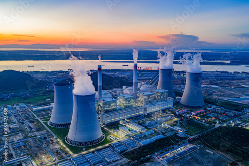 Thermal Power Plant at Night