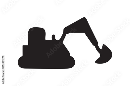 Backhoe silhouette. 