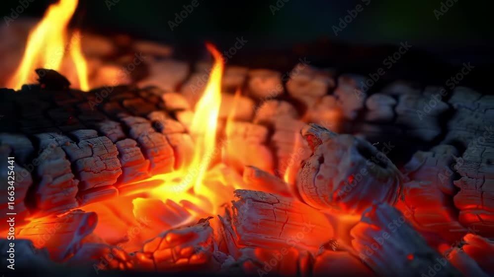 custom made wallpaper toronto digitalClose-up of a blazing fire with hot glowing embers and flames.