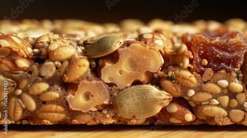 Wallpaper Mural Close-up of a nutritious trail mix bar with nuts and seeds Torontodigital.ca