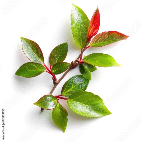 Fresh spring branch with vibrant new leaves