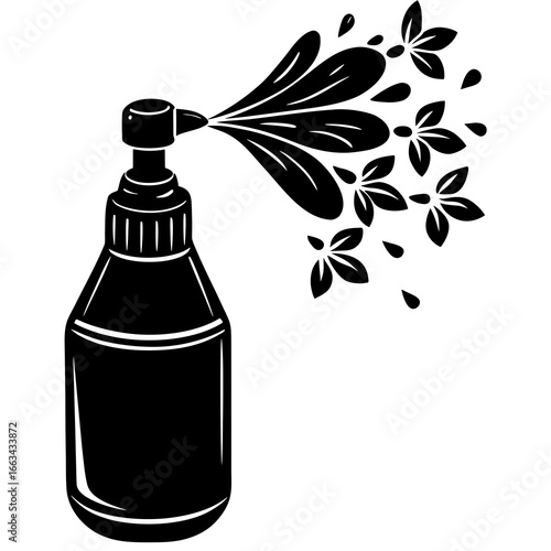 Air Freshener Spray Vector | Generative AI Linocut Silhouette Illustration