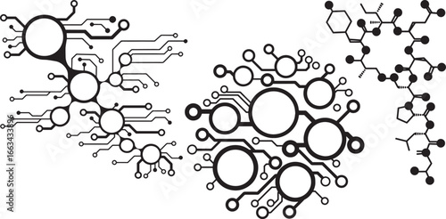 Digital Network: An intricate and aesthetically pleasing arrangement of interconnected circuits, embodying the essence of digital networking and technological innovation.