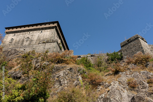 Verres Castle, an imposing 15th-century medieval fortress located in the Aosta Valley, Italy