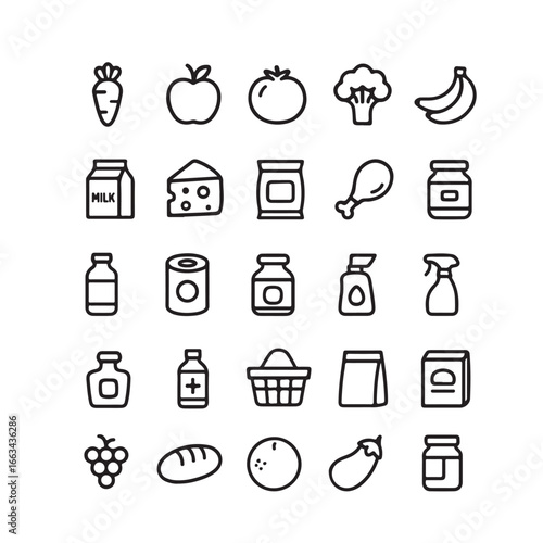 Groceries Icon Set