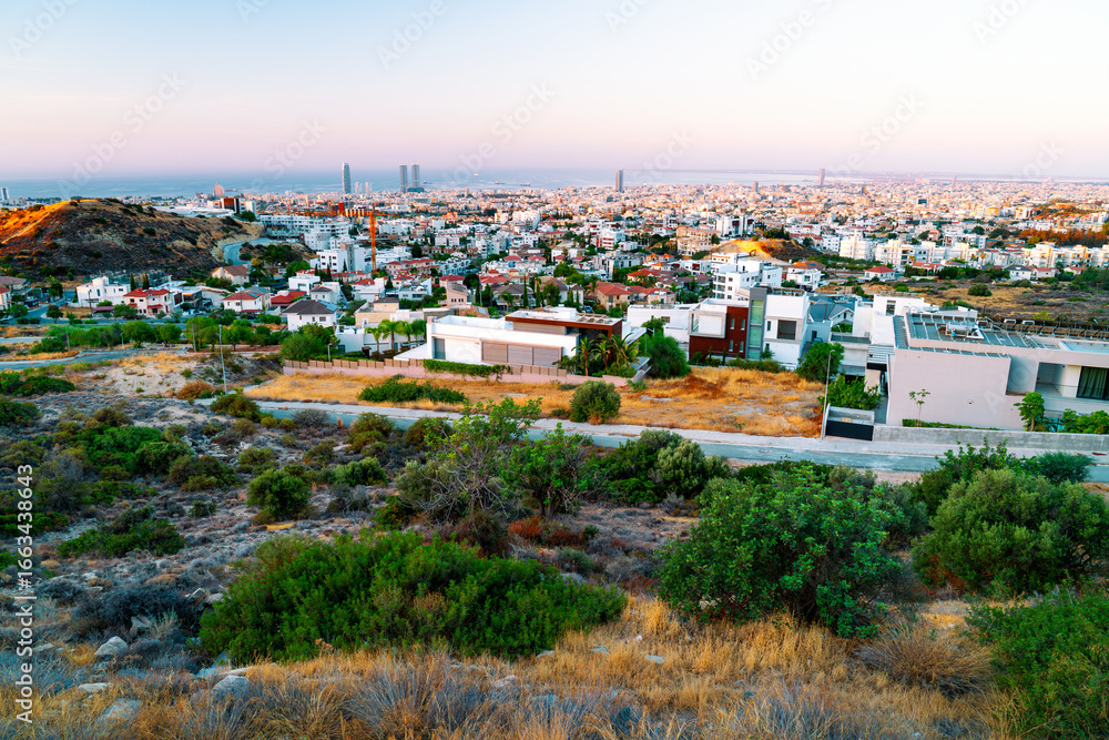 Obraz premium Coastal city of Limassol with modern skyscrapers in the morning, Cyprus.