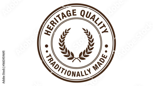 Classic brown insignia with a laurel wreath, representing premium, traditionally made products and heritage quality