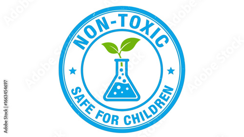 Vector illustration of a green circular stamp for zero waste and sustainable living, featuring the recycling symbol and a leaf for environmental concepts